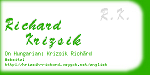 richard krizsik business card