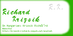 richard krizsik business card